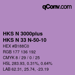 Code couleur: HKS N 3000plus - HKS N 33 N-50-10 | qconv.com