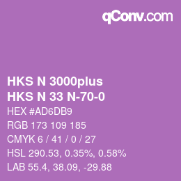 Código de color: HKS N 3000plus - HKS N 33 N-70-0 | qconv.com