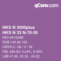 Farbcode: HKS N 3000plus - HKS N 33 N-70-30 | qconv.com