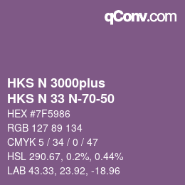 カラーコード: HKS N 3000plus - HKS N 33 N-70-50 | qconv.com