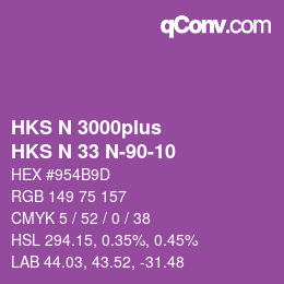 Farbcode: HKS N 3000plus - HKS N 33 N-90-10 | qconv.com