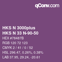 Código de color: HKS N 3000plus - HKS N 33 N-90-50 | qconv.com