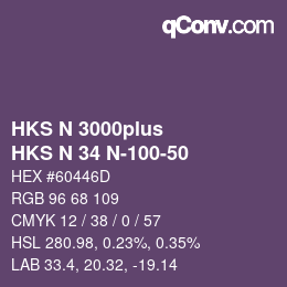 カラーコード: HKS N 3000plus - HKS N 34 N-100-50 | qconv.com