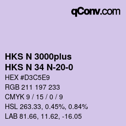 Farbcode: HKS N 3000plus - HKS N 34 N-20-0 | qconv.com