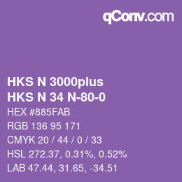 Farbcode: HKS N 3000plus - HKS N 34 N-80-0 | qconv.com