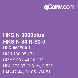 Color code: HKS N 3000plus - HKS N 34 N-80-0 | qconv.com