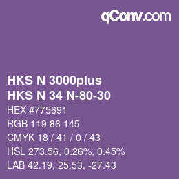 Farbcode: HKS N 3000plus - HKS N 34 N-80-30 | qconv.com