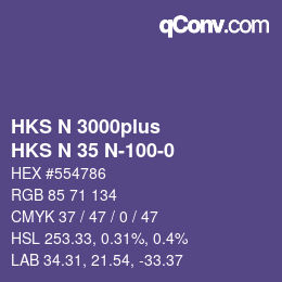 Color code: HKS N 3000plus - HKS N 35 N-100-0 | qconv.com