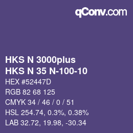 Color code: HKS N 3000plus - HKS N 35 N-100-10 | qconv.com