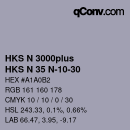 Color code: HKS N 3000plus - HKS N 35 N-10-30 | qconv.com