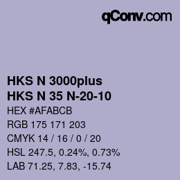 Código de color: HKS N 3000plus - HKS N 35 N-20-10 | qconv.com