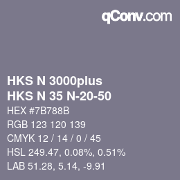 Farbcode: HKS N 3000plus - HKS N 35 N-20-50 | qconv.com