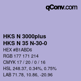 Código de color: HKS N 3000plus - HKS N 35 N-30-0 | qconv.com