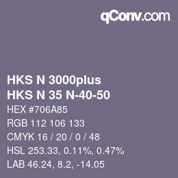 Code couleur: HKS N 3000plus - HKS N 35 N-40-50 | qconv.com