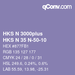 Farbcode: HKS N 3000plus - HKS N 35 N-50-10 | qconv.com