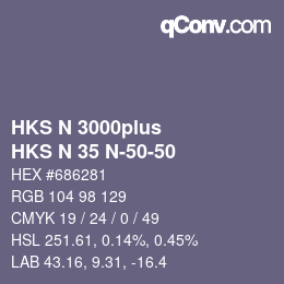 カラーコード: HKS N 3000plus - HKS N 35 N-50-50 | qconv.com