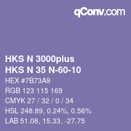 Código de color: HKS N 3000plus - HKS N 35 N-60-10 | qconv.com