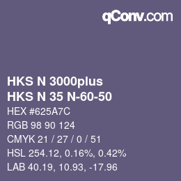 Farbcode: HKS N 3000plus - HKS N 35 N-60-50 | qconv.com