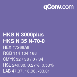 Code couleur: HKS N 3000plus - HKS N 35 N-70-0 | qconv.com