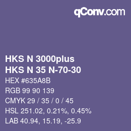 カラーコード: HKS N 3000plus - HKS N 35 N-70-30 | qconv.com