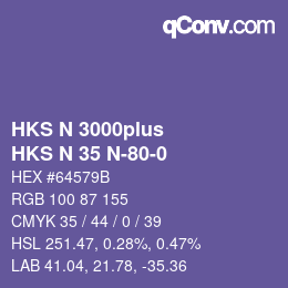 Farbcode: HKS N 3000plus - HKS N 35 N-80-0 | qconv.com