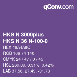 Farbcode: HKS N 3000plus - HKS N 36 N-100-0 | qconv.com