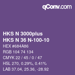 Farbcode: HKS N 3000plus - HKS N 36 N-100-10 | qconv.com