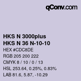 Color code: HKS N 3000plus - HKS N 36 N-10-10 | qconv.com