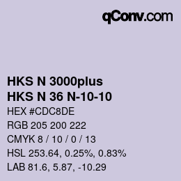 カラーコード: HKS N 3000plus - HKS N 36 N-10-10 | qconv.com