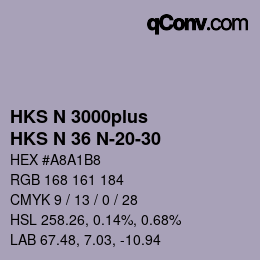 Farbcode: HKS N 3000plus - HKS N 36 N-20-30 | qconv.com