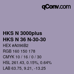 Code couleur: HKS N 3000plus - HKS N 36 N-30-30 | qconv.com