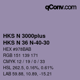 Code couleur: HKS N 3000plus - HKS N 36 N-40-30 | qconv.com