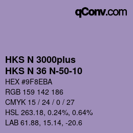 Color code: HKS N 3000plus - HKS N 36 N-50-10 | qconv.com