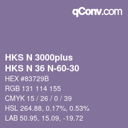 Farbcode: HKS N 3000plus - HKS N 36 N-60-30 | qconv.com