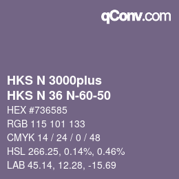 Farbcode: HKS N 3000plus - HKS N 36 N-60-50 | qconv.com