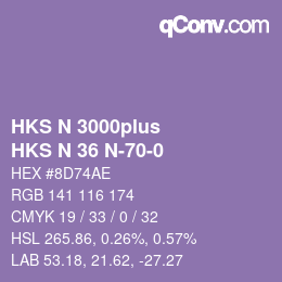 カラーコード: HKS N 3000plus - HKS N 36 N-70-0 | qconv.com