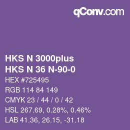 カラーコード: HKS N 3000plus - HKS N 36 N-90-0 | qconv.com