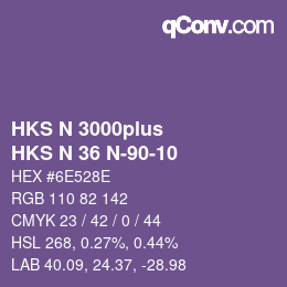 カラーコード: HKS N 3000plus - HKS N 36 N-90-10 | qconv.com