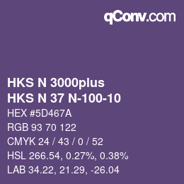 Farbcode: HKS N 3000plus - HKS N 37 N-100-10 | qconv.com