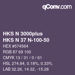 Farbcode: HKS N 3000plus - HKS N 37 N-100-50 | qconv.com