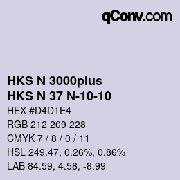 Code couleur: HKS N 3000plus - HKS N 37 N-10-10 | qconv.com