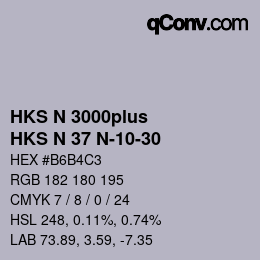 Code couleur: HKS N 3000plus - HKS N 37 N-10-30 | qconv.com