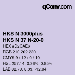 Color code: HKS N 3000plus - HKS N 37 N-20-0 | qconv.com