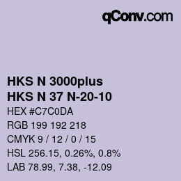 Code couleur: HKS N 3000plus - HKS N 37 N-20-10 | qconv.com