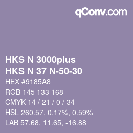 カラーコード: HKS N 3000plus - HKS N 37 N-50-30 | qconv.com