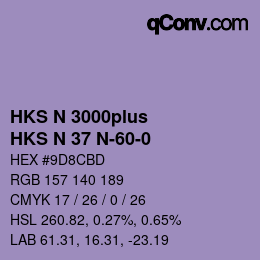 Farbcode: HKS N 3000plus - HKS N 37 N-60-0 | qconv.com