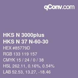 Código de color: HKS N 3000plus - HKS N 37 N-60-30 | qconv.com