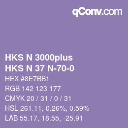 Farbcode: HKS N 3000plus - HKS N 37 N-70-0 | qconv.com