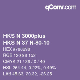 カラーコード: HKS N 3000plus - HKS N 37 N-80-10 | qconv.com