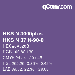 Farbcode: HKS N 3000plus - HKS N 37 N-90-0 | qconv.com
